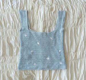 Baby Blue Crochet Daisy Tank Top
