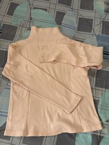 Soft Pink Turtleneck Top