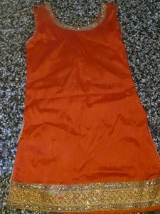 Exquisite Embellished Orange kurta