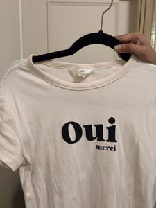 H&amp;M T-shirt 'Oui Merci'