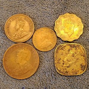 British India Coins Set For Sale (5 Pcs)