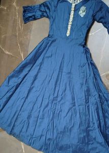 Elegant Navy Blue Anarkali Dress