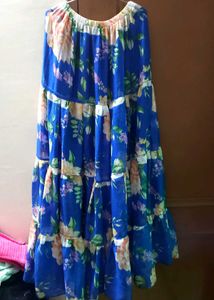 Bohemian Floral Print Tiered Skirt