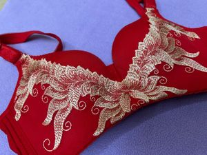 Red Bra with Embroidery