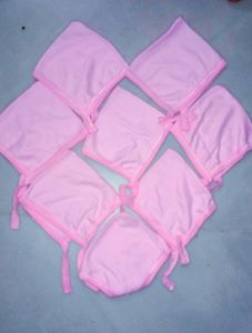 Pink Baby Bonnets - Set of 8