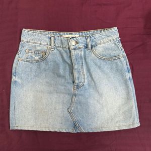 Bershka Denim mini skirt