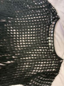 Mesh Fringe Cover-Up Top