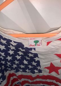 USA Flag Print Crop Top