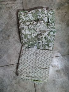 Green Floral Kurta Set with Palazzo Pants