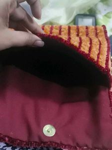 Handmade Velvet Stripe Clutch