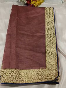 Elegant Rose Pink Saree with blouse