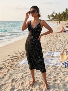 Black Polka Dot Midi Dress