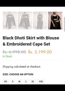 Elegant Black Lehenga Choli with Cape