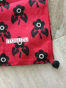 Red with Black Floral Print bandana