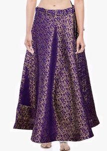 Chanderi Silk Long Skirt with top and Dupatta