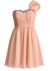 One Shoulder Pink Formal Party Prom Dress