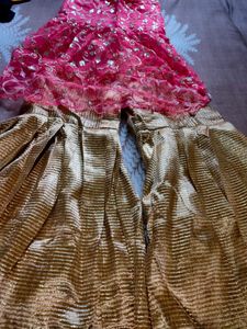 Pink &amp; Gold Embellished Party Top