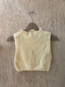 Cream Textured Sleeveless Top