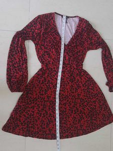NEW IMPORTED - Red &amp; Black Floral Print Midi Dress