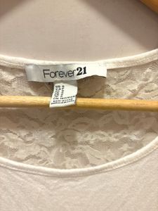 Forever 21 Coquette Girly Lace Sleeve Top