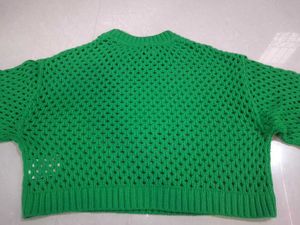 H&amp;M Green Knit Crop Sweater