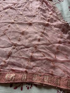 Pink Shaded Banarasi Kurta Set (Women's)