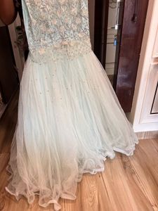 Elegant Pastel Gown with Dupatta