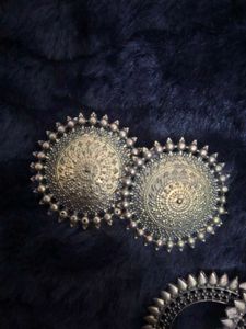 Oxidized Silver Earrings and Bangles Set