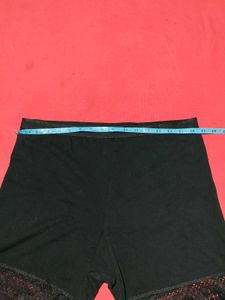 Black Lace Trim High-Waist Shorts