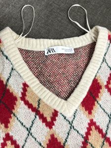 Zara Argyle Sweater Vest
