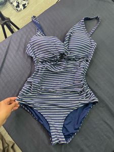 Blue & White Striped bodysuit