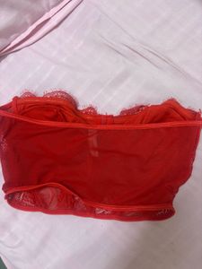 Red Lace Bustier Corset Top