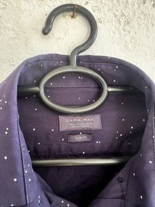 Men's Navy Blue Dotted Shirt