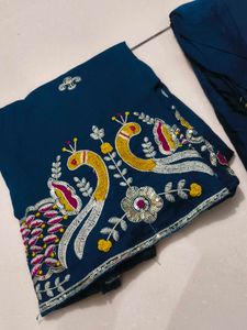 Embroidered cotton suit