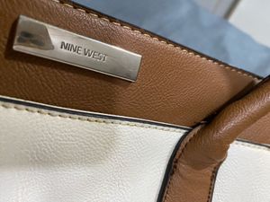Stylish Cream &amp; Brown Handbag