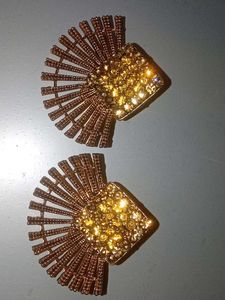 Sparkling Gold Toned Earrings