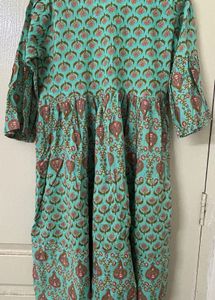 Beautiful Teal Block Print Kurta