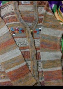 Pure Wool Embroidered Cardigan