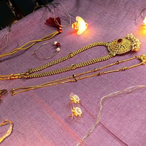 Marathi Wear Set , Jewellery Combo