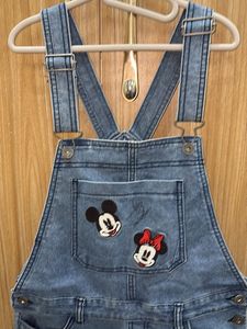 Denim Minnie Mouse Overalls Shorts