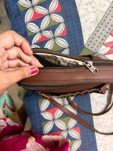 Stylish Brown Faux Leather Handbag