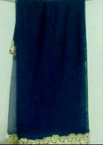 Elegant Navy &amp; Gold Embellished Dress