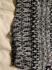 Black &amp; White Smocked Off-Shoulder Top