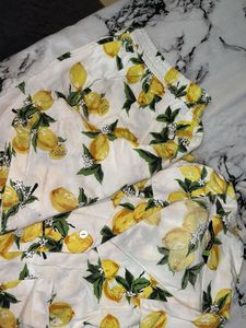 Lemon Print Button-Up Shirt