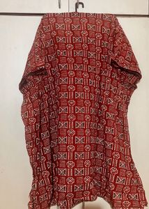 Red Geometric Print Kaftan Dress