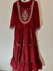 Maroon Embroidered Anarkali(New)