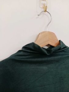 Dark Green Turtleneck Top