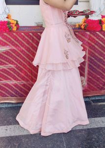 3 Peice Baby Pink Party wear Dress