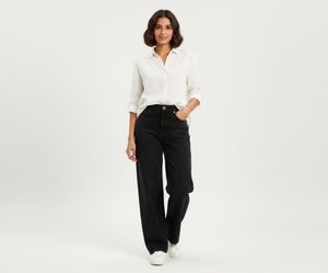 Black Wide Leg Denim Jeans