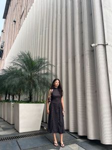 Chic Polka Dot Halter Neck Dress